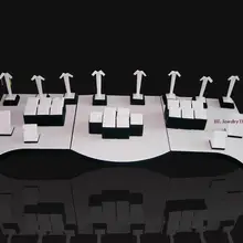 Черный с белым Кожаный ювелирный дисплей Комплект полок витрина для серьги цепи кулон ожерелье ювелирные изделия стенд держатель стойки