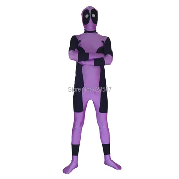 

Purple & Black Spandex Deadpool Costume Halloween Party Cosplay Zentai Suit-Deadpool DCC3211