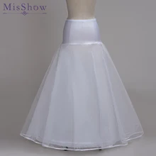 1 hoop Bridal Slips Wedding Underskirt White Underdress Falda Brautpetticoat 100cm Long Crinoline A Line Petticoat 2 Layers 2019