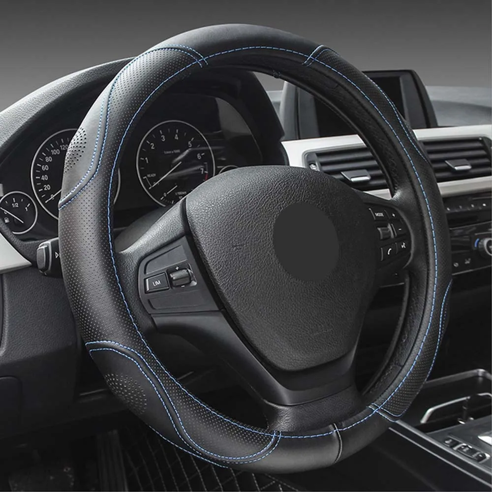 Interior Accessories Leather Steering Wheel Cover Ventilation Holes