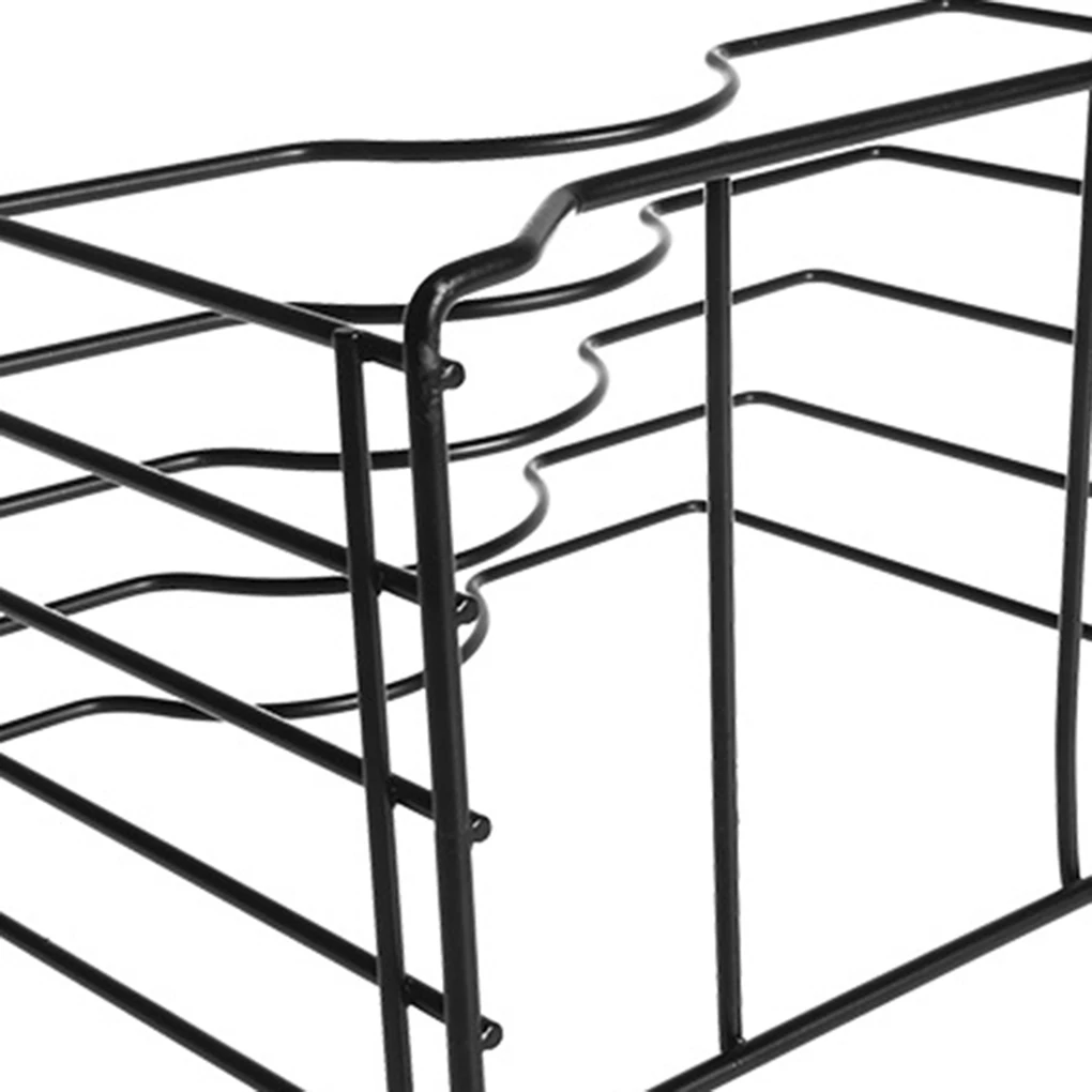 5 Layers Kitchen Iron Pot Lid Stand Holder Pan Cap Organizer Cookware Storage Rack Support