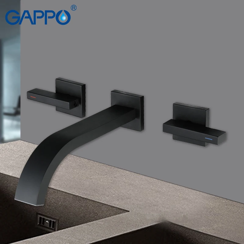 Gappo Basin Faucet Mixer Black Bathroom Basin Mixer Tap Waterfall Faucet Bathroom Taps Torneira Wall Mounted Basin Faucet Basin Faucets Aliexpress