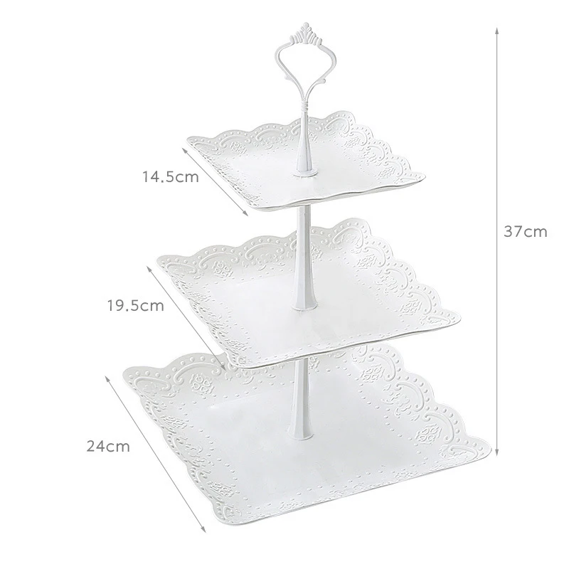  3 Tier Cupcake Display Stand Dessert Tower Fruit Tray For Wedding Birthday Party Decoration Candy B