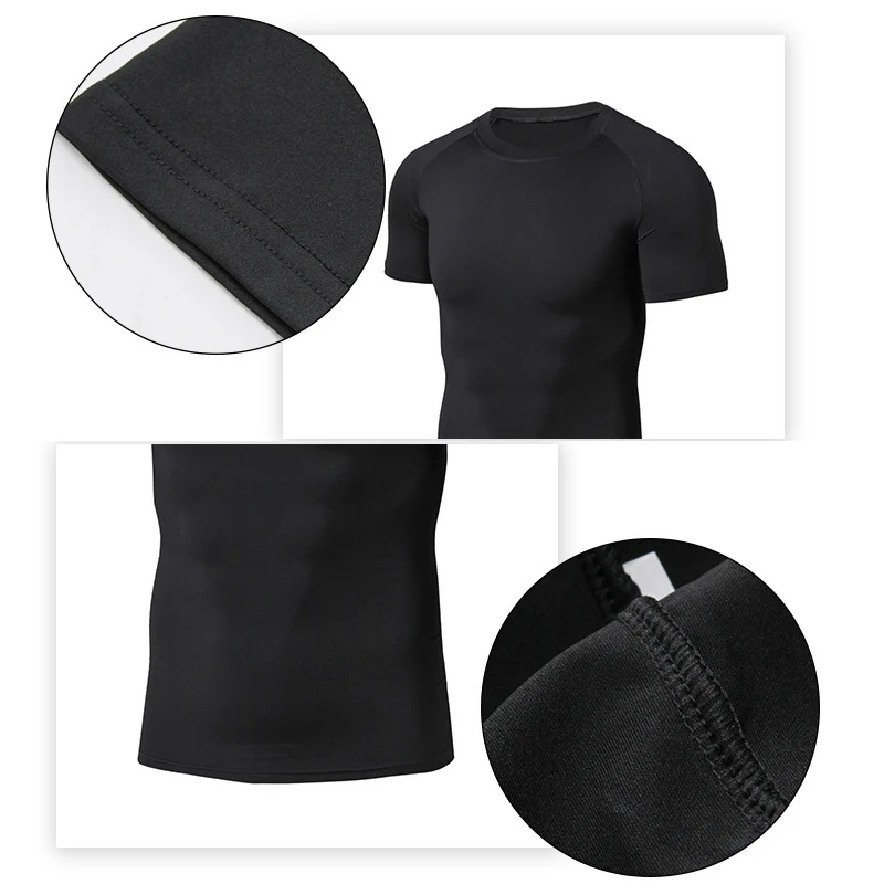 Hot Selling Men Compression T-shirt Short Sleeve Quick-drying Breathable for Summer Sports Running | Спорт и развлечения
