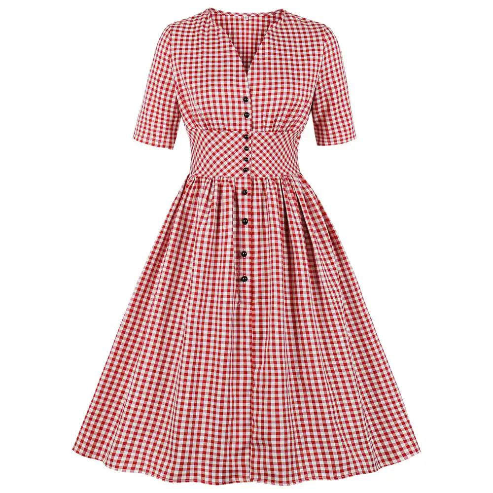 競売 レディース Hatch ハッチ ワンピース Check Dress Madras ワンピース ドレス Scarlet ワンピース Williamsav Com
