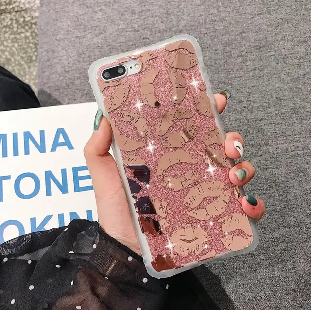 Cute Glitter Bling Sequins Rose Gold Leopard Print Glossy Phone Cases For Iphone 6 6s 7 8 Plus 10 X Xr Xs 11 Pro Max Cover Coque Mobile Phone Cases Covers Aliexpress
