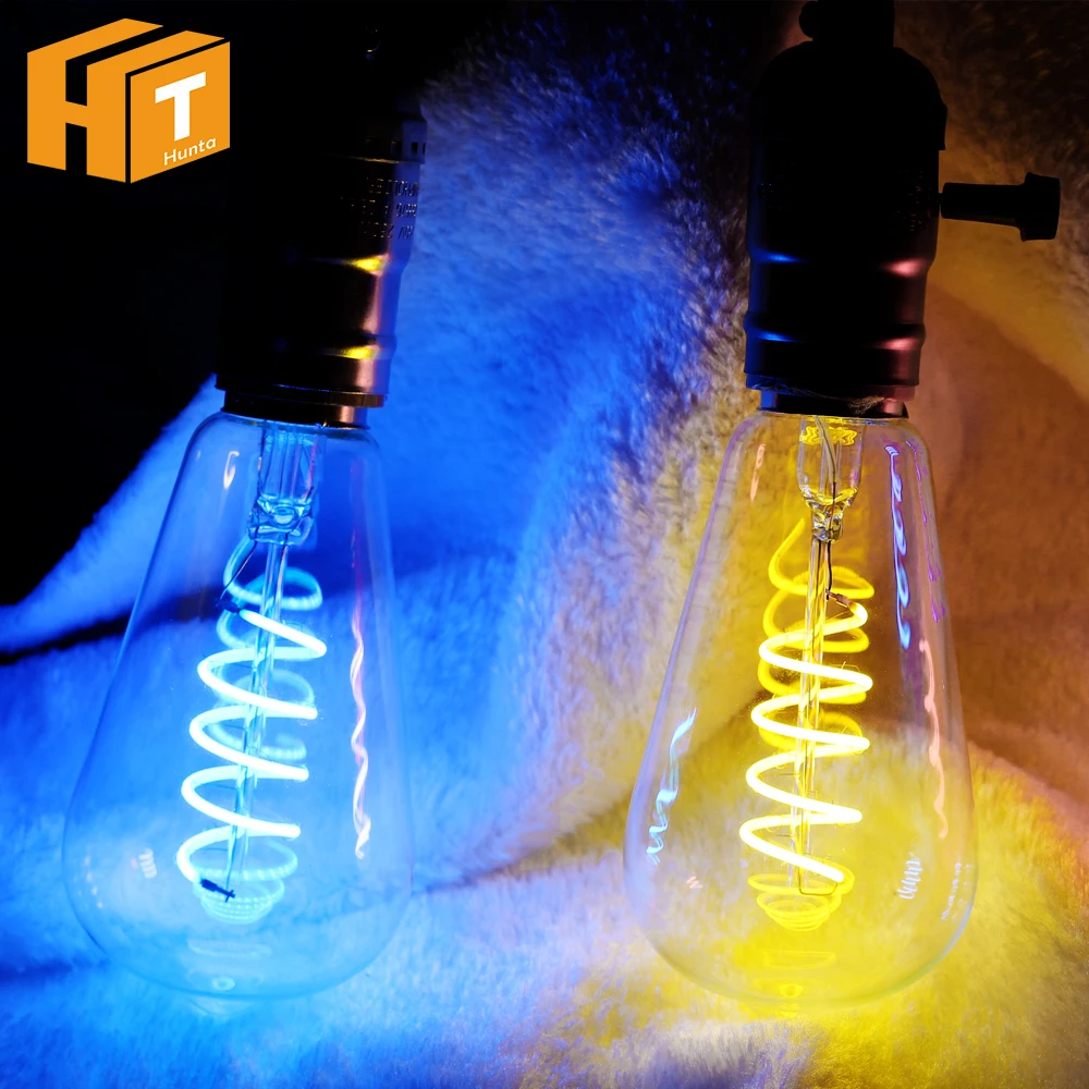 

4 colors LED Edison Bulb Lamp 4W E27 AC220V ST64 Colorful Vintage LED Bulbs Romantic Lights for Home Wedding Party Decorating