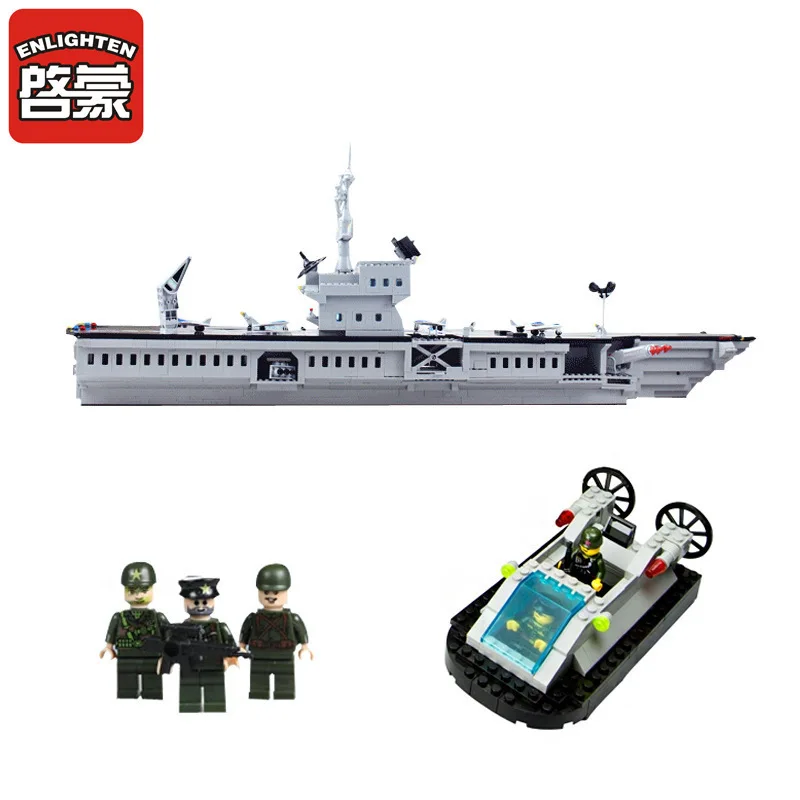 

Plastic Building Block Small Grain Assembling Model Boy Alpinia Oxyphylla Toys Military Series Aircraft Carrier 113 1000pcs