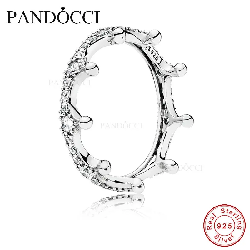 

2018 NEW Spring 925 Sterling Silver Jewelry Wedding Rings for Women Enchanted Crown Silver Ring with Clear CZ Fine Jewelry