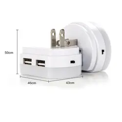 Светодиодный ночник с датчиком света двойной USB настенная тарелка зарядное устройство для ванных комнат спальни США вилка JA55