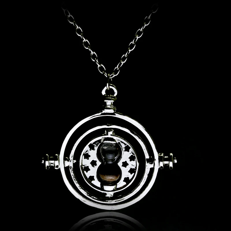 Винтажное вращающееся ожерелье Horcrux Time Turner, конвертер времени, кулон времени, ожерелье для женщин, мужчин, аксессуары для женщин - Окраска металла: xl0016