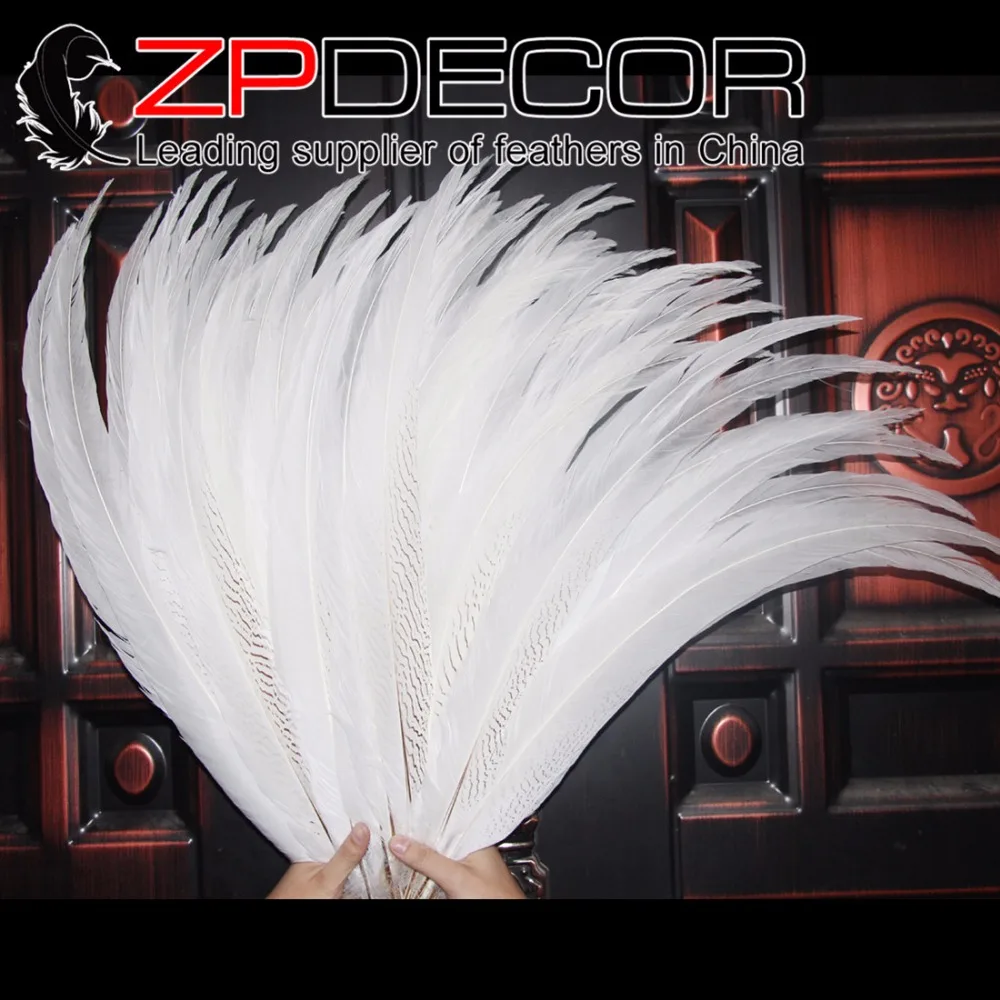 ZPDECOR 24-26 дюймов (60-65 см) 50 шт./лот длинные высококачественные серебряные перья из