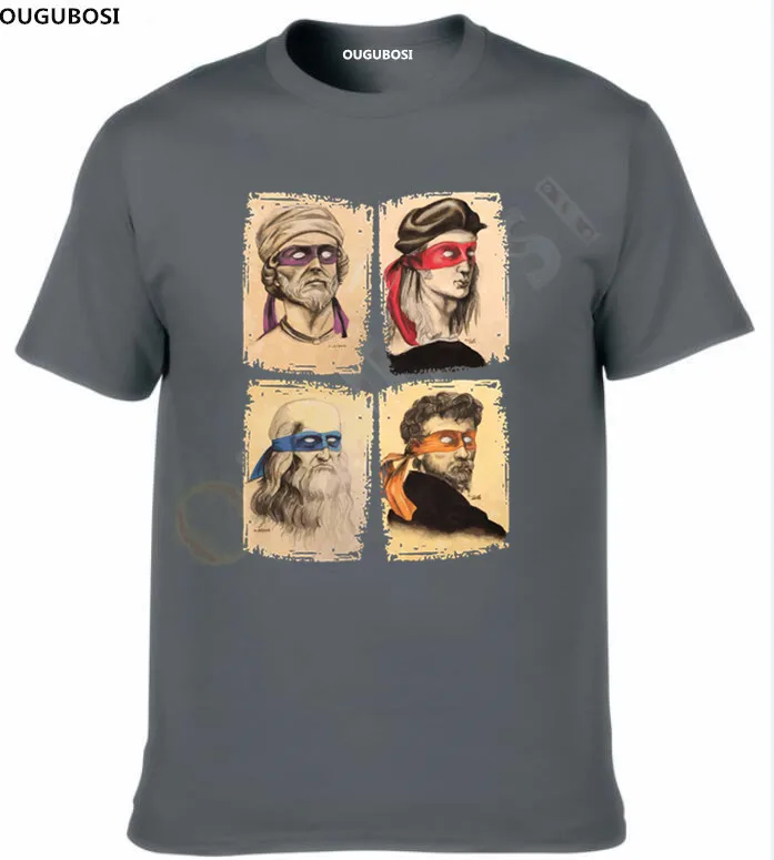 Leonardo Raphael Donatello Michelangelo Tmnt учёные комедийные футболки для мужчин-см. Оригинальное название