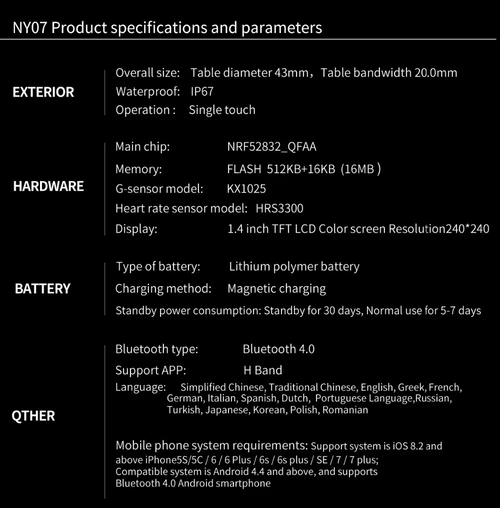 RUNDOING NY07 IP67 водонепроницаемые Смарт-часы кровяное давление фитнес-трекер для измерения сердечного ритма мужские спортивные Смарт-часы для Android IOS