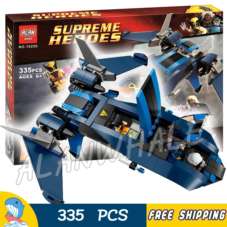 

335pcs Super Heroes Avengers X-Men vs. The Sentinel Blackbird jet 10250 Model Building Blocks Toys Bricks Compatible With Lego