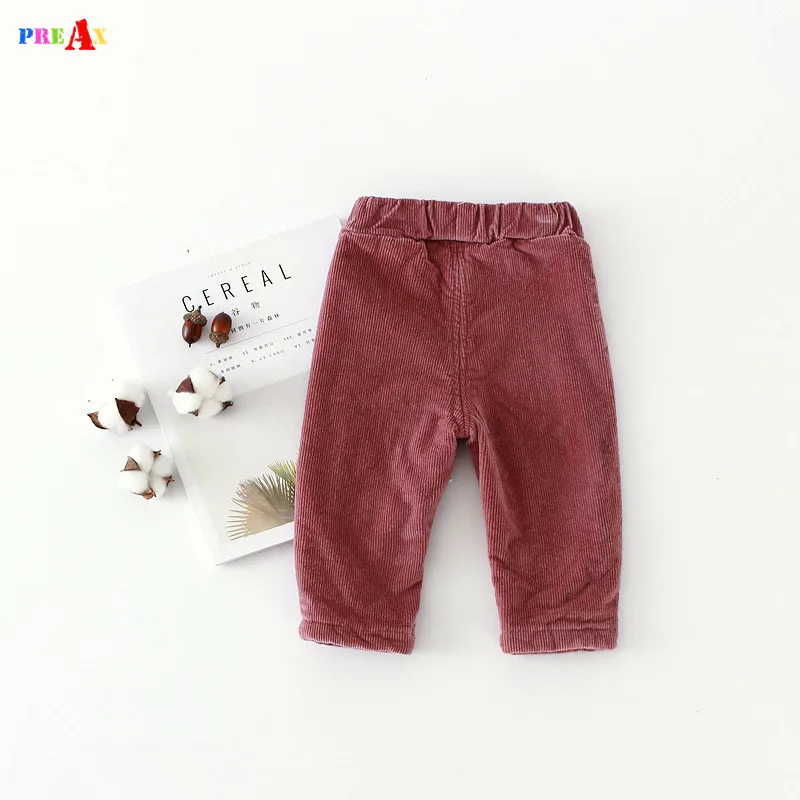 Baby Girls Corduroy Pants Infant Winter Warm Velvet Thick Leggings