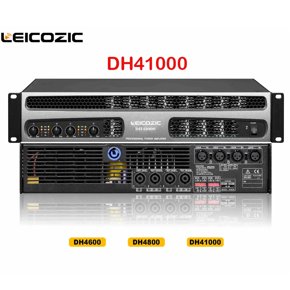 Leicozic DH41000 Профессиональный усилитель мощности 1000 Вт x 4 канальный 1500 RMS сабвуфер
