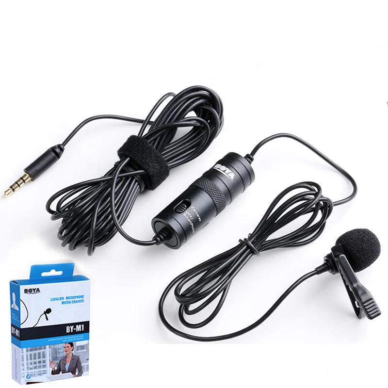 

BOYA BY-M1 Lavalier Condenser Microphone for Canon Nikon DSLR Camcorders, Studio microphone for iPhone X 7 Plus Zoom H1N Handy