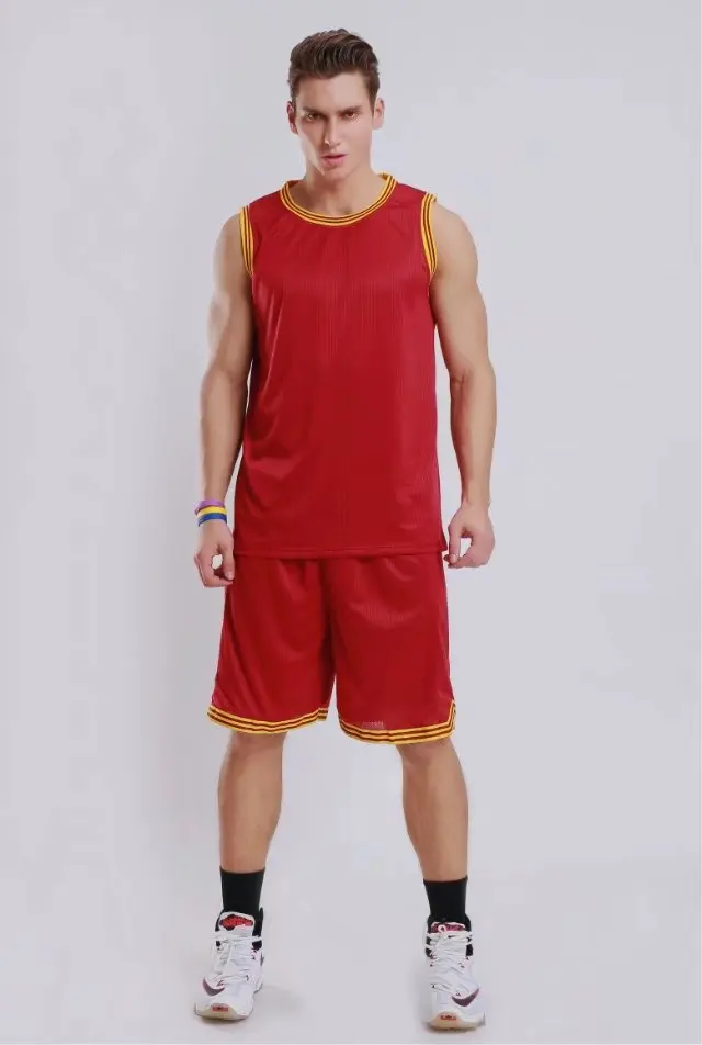 Men plain 4 colors basketball jerseys male basketball sets adult