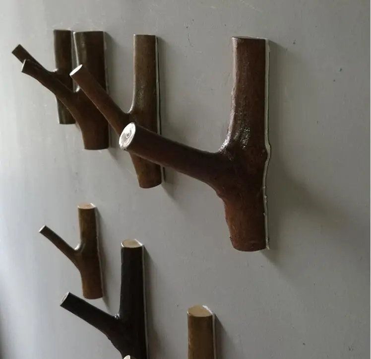 1 шт. настенный крючок украшение из массива дерева с корой пальто экологический натуральный бревно М Клей самоклеющийся ключ ключница