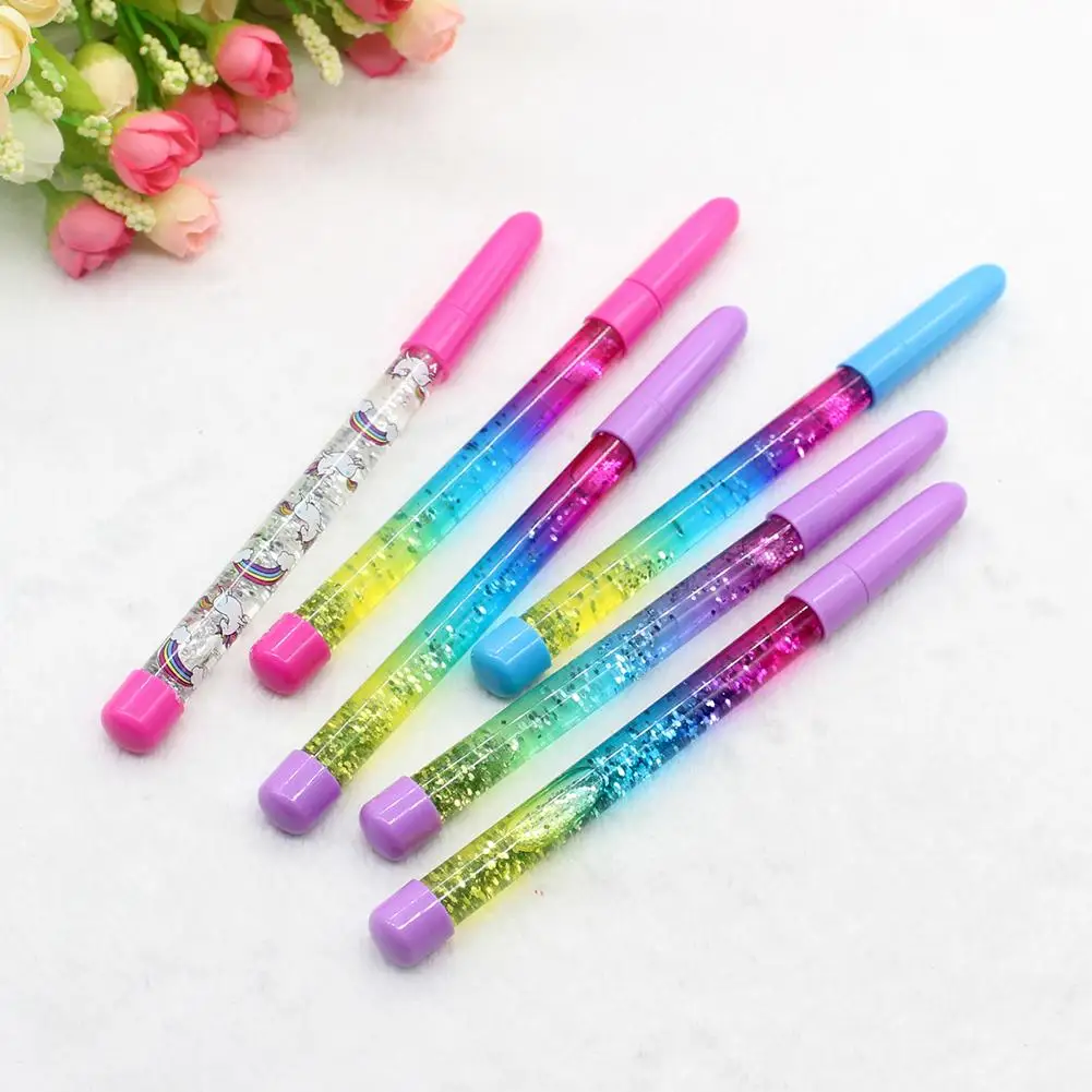 Glitter Sequins Handle 0.5mm Blue Ink Ball Pen Student School Office  Stationery Purple Plastic 