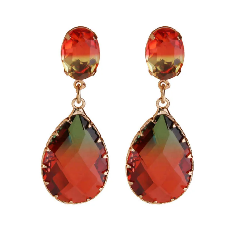 NeeFuWoFu Water Drop Earrings Glass earrings for women Big brinco Bohemian Crystal Earring Fashion Jewelry Gift Girl