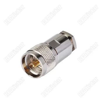 

10 Pieces PL259 UHF Male Plug Clamp Straight RF Connector PL-259 for LMR400 RG8 RG213 RG214 Coaxial Cable Brass Nickel