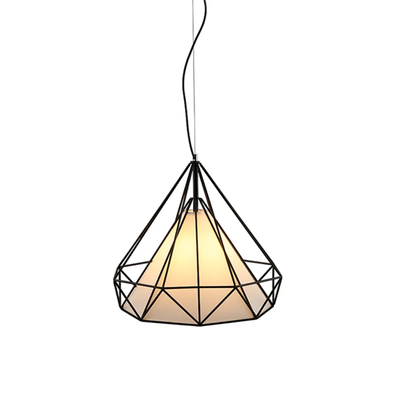 

Black/White Metal Iron Cage Lamp Loft Vintage Pendant Light Home Lighting Restaurant Luster , E27 90V-220V for Home Decoration