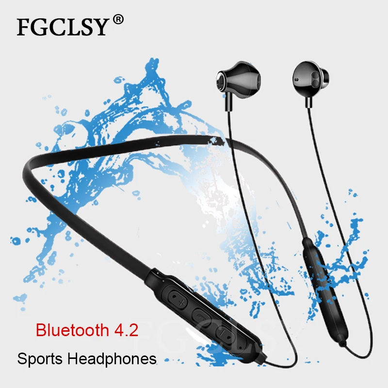 FGCLSY шейные беспроводные Bluetooth наушники стерео гарнитура с микрофоном auriculares fone de ouvido спортивные наушники для iPhone