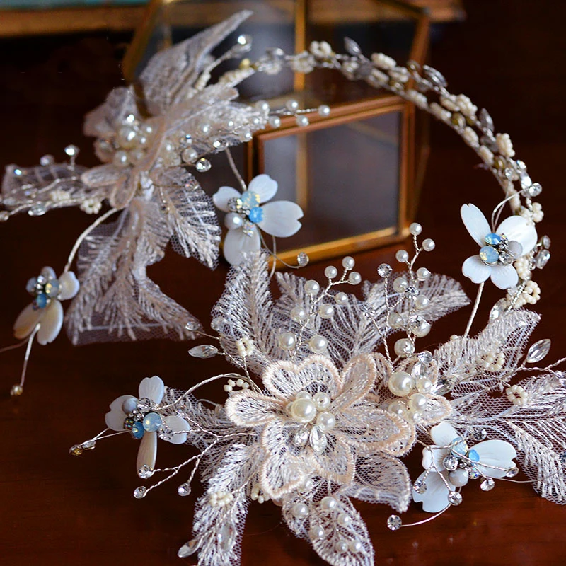 Элегантный ручной работы Европейский невесты заколка тиары для невесты Кристаллы Свадебные ободки для волос выпускного вечера головной убор
