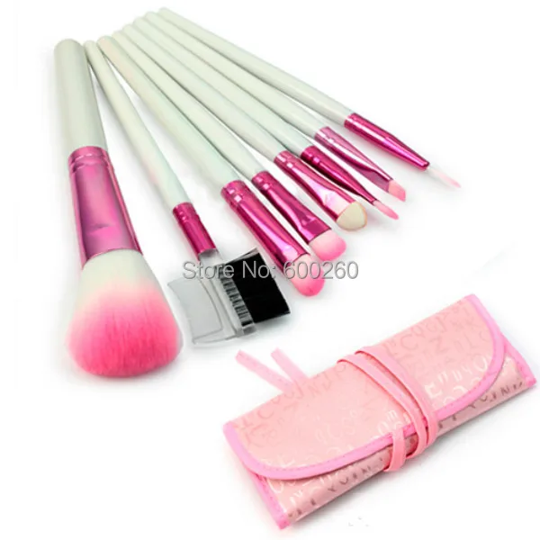 Professinal 8 Pcs Pink Women's Makeup Brush Set Cosmetic