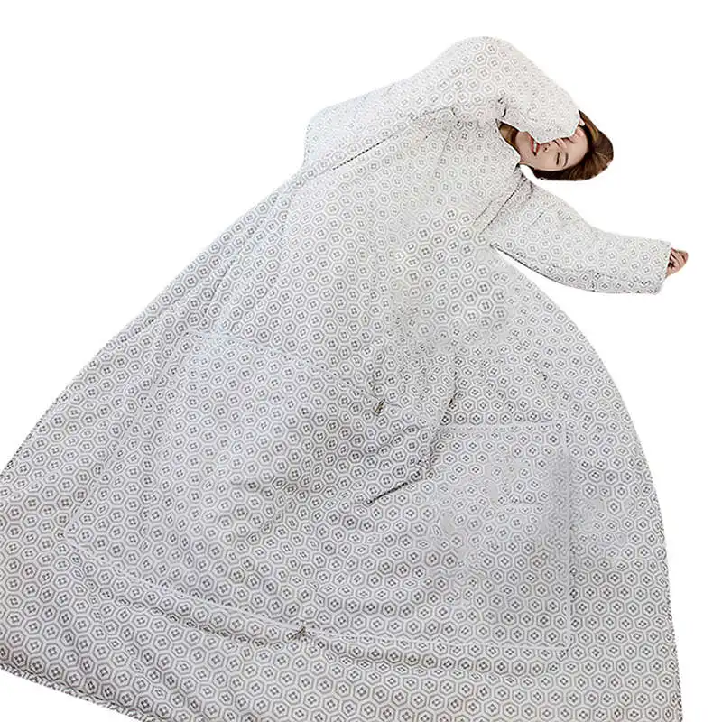 Winter Lazy Quilt With Sleeves Quilt Winter Warm Thickened Washed Quilt Blanket with sleeves blanket cape cloak warm 19jan29