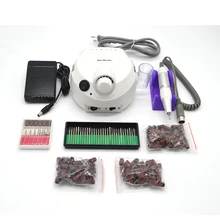 35000 об/мин Белый Профессиональный электрический сверлильный станок для ногтей маникюрный набор Профессиональный салонный домашний комплект инструментов для маникюра с 30 битами+ 150 шлифовальных полос