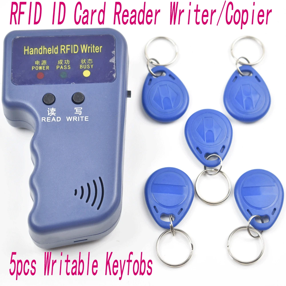 Handheld 125Khz RFID Copier Writer / Duplicator ID Card Copier +5pcs Rewritable EM4305 T5577 tags Handheld 125Khz RFID Copier Writer / Duplicator ID Card Copier +5pcs Rewritable EM4305 T5577 tags