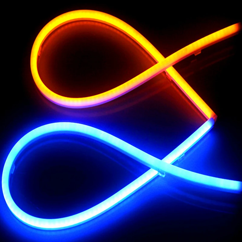 

2Pcs 45cmLED Flexible Stickers Strip Car Styling Headlight COB DRL Strip Angel Eye Decorative External Light 12V LED Lights