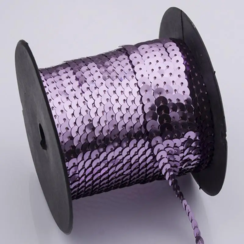 100 ярдов/партия 6 мм лазерные блестки для шитья на обшивке плоские круглые Блестки в рулоне для украшения ремесла аксессуары для одежды