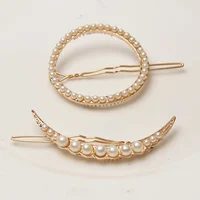 Новые простые Стиль заколка комплект Для женщин Женские аксессуары для волос Жемчужина Луны/Защита от солнца зажим для волос - изображение