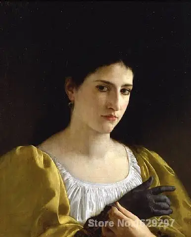 

Lady with Glove by William Adolphe Bouguereau Canvas art Painting High quality Hand painted