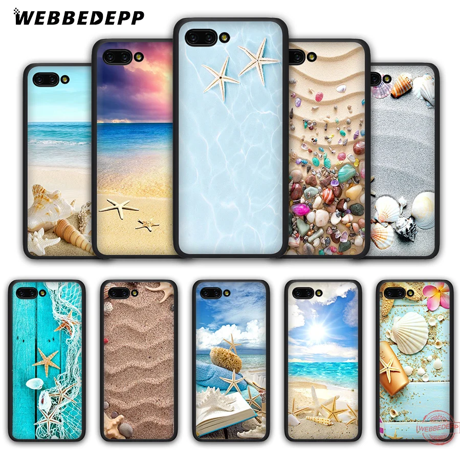 WEBBEDEPP Blue Wood Seashells Sea Star Soft Case for Honor 20 10 9 9X 8 Lite 8C 8X 7X 7C 7A 3GB 6A Pro View | Мобильные телефоны и