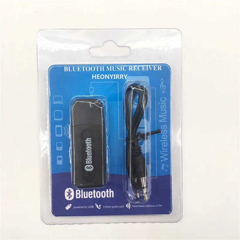 Bluetooth приемник A2DP ключ стерео Музыка Аудио приемник беспроводной USB адаптер для автомобиля AUX Android/IOS мобильного телефона 3,5 мм разъем - Цвет: Black