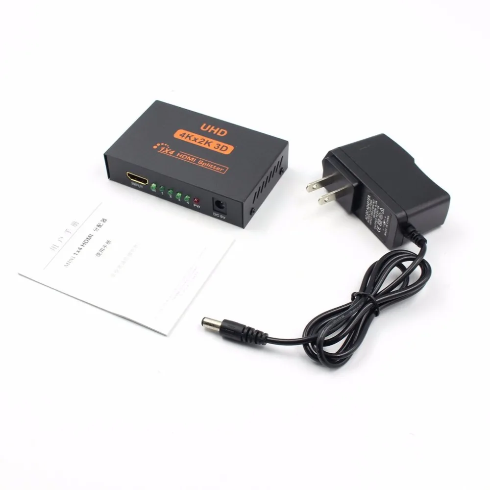 

1080P 4K*2K 1 Input 4 Output Hub Adapter Full HD HDMI Video Switch Switcher HDMI Splitter for DVD HDTV PC
