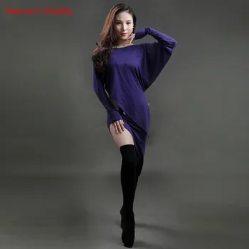 

2018 New Performance Belly Dance Long sleeves Odell top+short skirt Sexy Dancer Practice Costume 5 colors Free Shipping