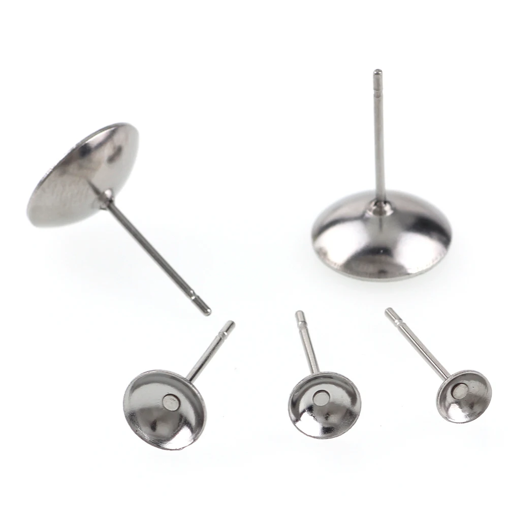 Серьги гвоздики из нержавеющей стали 4/5/6/8/10 мм|stainless steel earring posts|diy jewelryjewelry making |