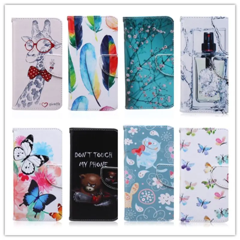 Cute font b Cartoon b font Butterfly Plum Blossom Leather For Samsung S5 Flip Cover Samsung