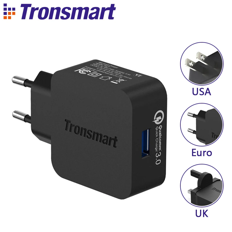 Tronsmart WC1T USB Charger with Type C Micro USB Cable for Qualcomm Certified Quick Charge 3