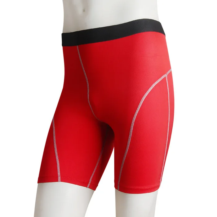 Мужские спортивные шорты для бега, фитнеса, эластичные быстросохнущие шорты, обтягивающие штаны 1024 - Цвет: Красный