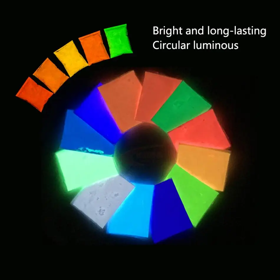 50 г/пакет фотолюминесцентный порошок блеск для ногтей Яркий Флуоресцентный порошок-пигмент для ногтевое искусство, Краски мыла печатания неоновая пудра