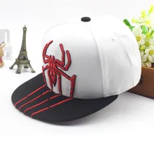 Новая детская бейсболка с вышивкой в виде паука, уличная Солнцезащитная шляпа для мальчиков и девочек, бейсбольная шляпа, крутые шляпы в стиле хип-хоп