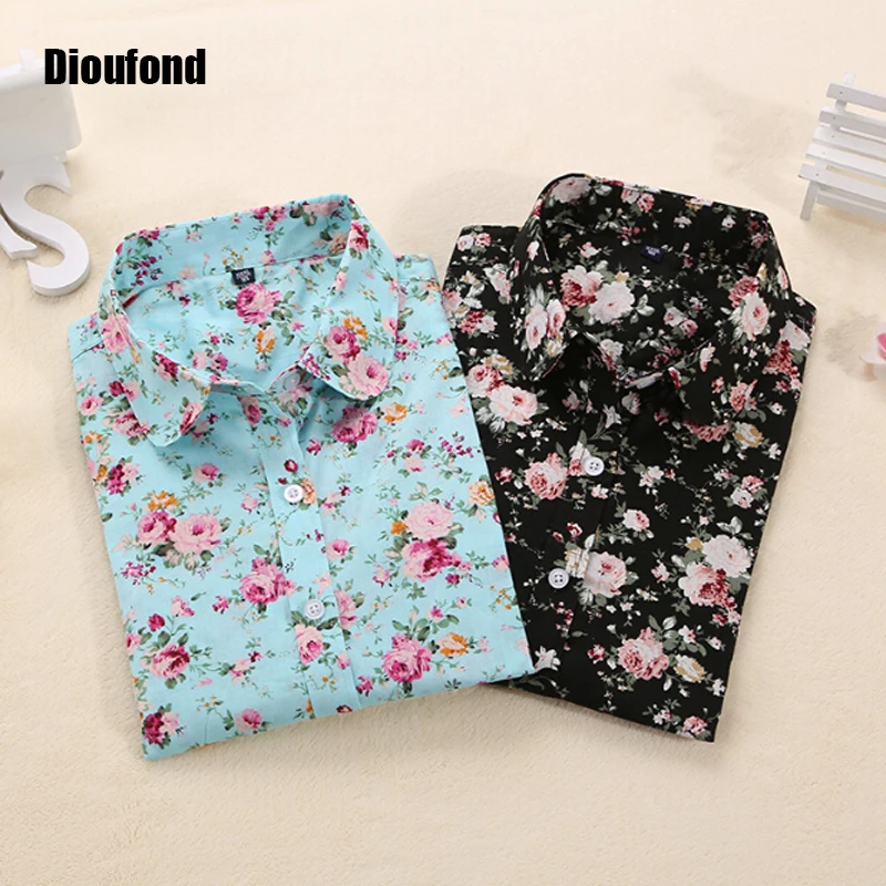 Dioufond Floral Women Blouses Polka Dot Blouse Long Sleeve Shirt Women Cotton Camisas Femininas Blusa Feminina Ladies Tops Dioufond Floral Women Blouses Polka Dot Blouse Long Sleeve Shirt Women Cotton Camisas Femininas Blusa Feminina Ladies Tops