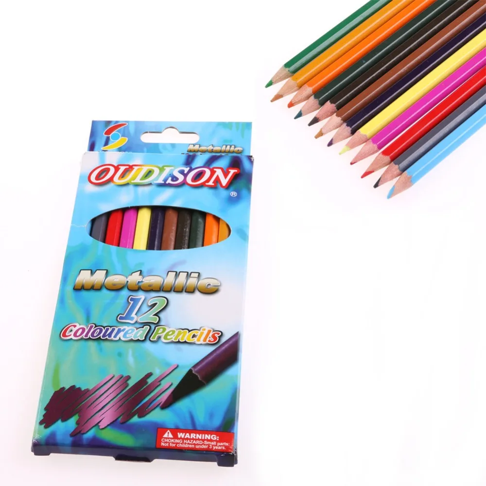

12 Colors Pro Metallic Non-toxic Drawing Pencils Drawing Sketching Finest Gift